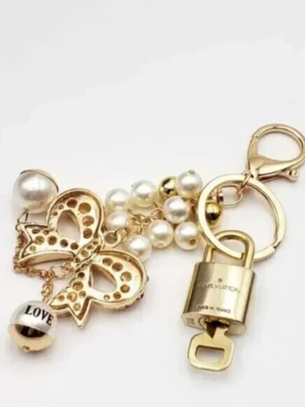 Louis Vuitton Gold Padlock 🔒 Key Set Authentic LV w/ Unbranded Keychain